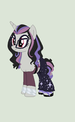 Size: 394x640 | Tagged: safe, artist:obeliskgirljohanny, artist:selenaede, base used, oc, oc only, oc:seraphim cyanne, species:pony, bangles, clothing, glasses, hair bump bang, hair streaks, jewelry, pompadour, rave, rave outfit