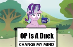 Size: 1024x662 | Tagged: safe, artist:aleximusprime, edit, editor:nightshadowmlp, character:starlight glimmer, episode:marks for effort, g4, my little pony: friendship is magic, :i, change my mind, cup, empathy cocoa, faec, female, floppy ears, glowing horn, i mean i see, magic, op is a duck (reaction image), solo, steven crowder, telekinesis