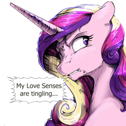 Size: 512x512 | Tagged: safe, artist:silfoe, character:princess cadance, species:pony, dialogue, female, looking back, mare, oh god, princess of love, princess of shipping, serious, serious face, shipper on deck, simple background, solo, speech bubble, transparent background