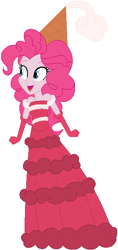 Size: 297x630 | Tagged: safe, artist:selenaede, artist:user15432, base used, character:pinkie pie, species:human, my little pony:equestria girls, barely eqg related, baroness von bon bon, clothing, crossover, cuphead, dress, gloves, hasbro, hasbro studios, hat, princess pinkie pie, sleeveless, sleeveless dress, studio mdhr