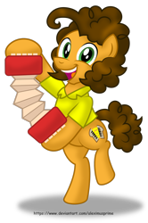 Size: 1600x2413 | Tagged: safe, artist:aleximusprime, character:cheese sandwich, species:earth pony, species:pony, episode:pinkie pride, g4, my little pony: friendship is magic, accordion, looking at you, male, musical instrument, open mouth, simple background, solo, tongue out, transparent background