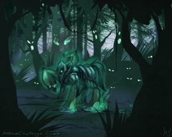 Size: 1000x800 | Tagged: safe, artist:atryl, 30 minute art challenge, forest, glowing eyes, headless, headless horse