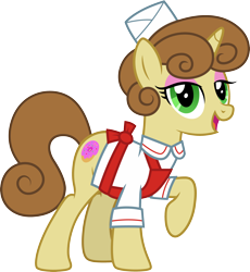 Size: 3000x3267 | Tagged: safe, artist:cloudyglow, character:donut joe, species:pony, species:unicorn, clothing, donut josephine, female, mare, rule 63, simple background, smiling, transparent background