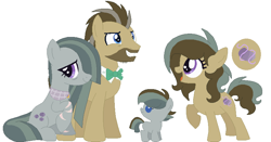 Size: 815x427 | Tagged: safe, artist:joystick12, artist:selenaede, base used, character:doctor whooves, character:marble pie, character:time turner, oc, oc:hourglass, oc:warp stone, species:pony, colt, doctormarble, female, filly, male, mare, shipping, simple background, smiling, stallion, straight, white background