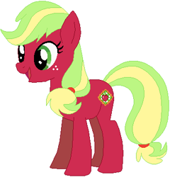 Size: 365x381 | Tagged: safe, artist:durpy, artist:selenaede, artist:user15432, base used, character:applejack, species:earth pony, species:pony, g3, g4, applejack (g3), cute, female, g3 jackabetes, g3 to g4, generation leap, hasbro, hasbro studios, mare, simple background, white background