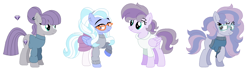 Size: 1526x436 | Tagged: safe, artist:fandom-crockpot, artist:mlpfangirl17, artist:selenaede, base used, character:maud pie, character:sugarcoat, oc, oc:rock candy (ice1517), oc:sweetie pie (ice1517), parent:maud pie, parent:sugarcoat, parents:maudcoat, species:earth pony, species:pegasus, species:pony, icey-verse, alternate hairstyle, clothing, ear piercing, earring, equestria girls ponified, eyeshadow, family, female, glasses, headband, hoodie, jewelry, magical lesbian spawn, makeup, mare, maudcoat, mother and daughter, next generation, offspring, piercing, ponified, raised hoof, simple background, sisters, skirt, socks, stockings, sweater, thigh highs, white background, wrong cutie mark