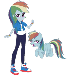 Size: 524x587 | Tagged: safe, artist:selenaede, artist:xfaithyhedgefoxx, edit, edited screencap, screencap, character:mean rainbow dash, character:rainbow dash, episode:the mean 6, g4, my little pony: equestria girls, my little pony: friendship is magic, my little pony:equestria girls, clone, converse, equestria girls-ified, geode of super speed, magical geodes, not a vector, shoes, simple background, sneakers, transparent background