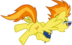 Size: 4767x3000 | Tagged: safe, artist:cloudyglow, artist:pirill, character:spitfire, species:pegasus, species:pony, episode:the washouts, g4, my little pony: friendship is magic, female, flying, open mouth, plot, show accurate, simple background, solo, sunglasses, transparent background, underhoof, vector, whistle, whistle necklace, yelling