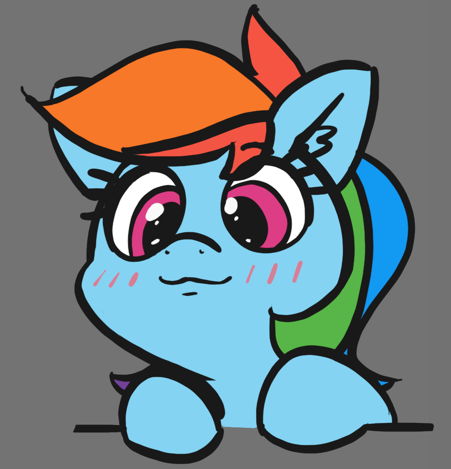 Size: 911x947 | Tagged: safe, artist:pabbley, character:rainbow dash, species:pegasus, species:pony, animated, blep, cute, dashabetes, eye shimmer, female, gif, mare, mlem, silly, silly pony, simple background, solo, tongue out