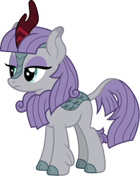 Size: 954x1200 | Tagged: safe, artist:cloudyglow, character:maud pie, species:kirin, episode:sounds of silence, g4, my little pony: friendship is magic, cloven hooves, colored hooves, female, kirin-ified, lidded eyes, simple background, solo, species swap, transparent background