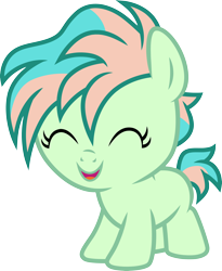 Size: 3000x3667 | Tagged: safe, artist:cloudyglow, species:earth pony, species:pony, episode:the hearth's warming club, g4, my little pony: friendship is magic, baby, baby pony, coral currents, cute, eyes closed, female, filly, foal, sandbar's family, simple background, solo, transparent background, vector