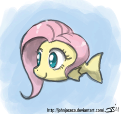 Size: 600x561 | Tagged: safe, artist:johnjoseco, character:fluttershy, g4, adobe imageready, female, fish, fishified, flutterfish, solo, species swap, watershy