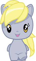 Size: 3000x5026 | Tagged: safe, artist:cloudyglow, character:derpy hooves, chibi, cute, cutie mark crew, derpabetes, female, simple background, solo, toy, transparent background