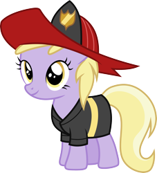 Size: 3000x3311 | Tagged: safe, artist:cloudyglow, character:dinky hooves, species:pony, episode:luna eclipsed, g4, my little pony: friendship is magic, clothing, costume, female, filly, firefighter, foal, nightmare night costume, outfit catalog, simple background, solo, transparent background, vector
