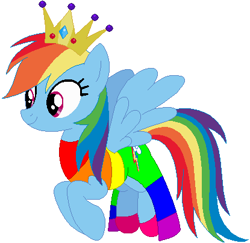 Size: 415x404 | Tagged: safe, artist:selenaede, artist:user15432, base used, character:rainbow dash, species:pegasus, species:pony, clothing, costume, crown, dress, female, halloween, halloween costume, hasbro, hasbro studios, holiday, jewelry, princess, princess costume, princess rainbow dash, rainbow, rainbow dress, rainbow princess, regalia, shoes, simple background, solo, white background