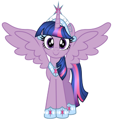Size: 3086x3301 | Tagged: safe, artist:aleximusprime, character:twilight sparkle, character:twilight sparkle (alicorn), species:alicorn, species:pony, alicorn princess, anklet, big crown thingy, bio in description, crown, flurry heart's story, front view, future, hoof shoes, older, older twilight, peytral, princess of friendship, regalia, simple background, transparent background