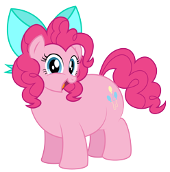 Size: 2944x2970 | Tagged: safe, artist:aleximusprime, character:pinkie pie, species:earth pony, species:pony, adorafatty, bio in description, bow, chubbie pie, chubby, cute, diapinkes, fat, female, flurry heart's story, future, happy, mare, older, older pinkie pie, plump, pudgy pie, simple background, solo, thick, transparent background