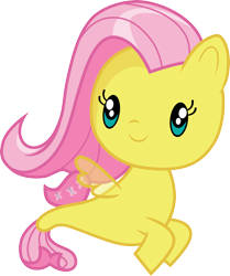 Size: 3000x3588 | Tagged: safe, artist:cloudyglow, character:fluttershy, species:seapony (g4), chibi, cute, cutie mark crew, seaponified, seapony fluttershy, shyabetes, simple background, species swap, toy, transparent background, weapons-grade cute