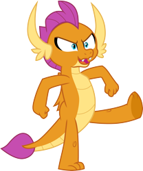 Size: 3000x3609 | Tagged: safe, artist:cloudyglow, character:smolder, species:dragon, episode:molt down, g4, my little pony: friendship is magic, .ai available, dragoness, female, kicking, simple background, solo, transparent background, vector