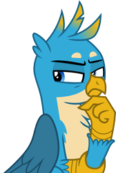 Size: 3000x4459 | Tagged: safe, artist:cloudyglow, character:gallus, species:griffon, episode:what lies beneath, g4, my little pony: friendship is magic, .ai available, male, simple background, solo, thinking, transparent background, vector