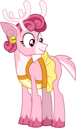 Size: 3000x5032 | Tagged: safe, artist:cloudyglow, character:bori, species:deer, species:pony, species:reindeer, episode:best gift ever, g4, my little pony: friendship is magic, beautiful, female, simple background, smiling, solo, transparent background, vector