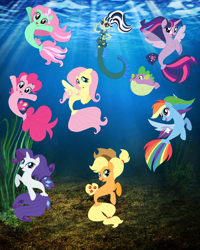 Size: 1690x2110 | Tagged: safe, artist:pupkinbases, artist:selenaede, artist:user15432, base used, character:applejack, character:fluttershy, character:minty, character:pinkie pie, character:rainbow dash, character:rarity, character:spike, character:twilight sparkle, character:twilight sparkle (alicorn), species:alicorn, species:pony, species:seapony (g4), g3, my little pony: the movie (2017), my little pony:equestria girls, spoiler:my little pony the movie, bolts, clothing, crossover, eel, equestria girls style, equestria girls-ified, fin wings, fins, fishified, frankenstein, frankie stein, g3 to g4, generation leap, hasbro, hasbro studios, mane seven, mane six, mattel, monster high, ocean, puffer fish, seaponified, seapony applejack, seapony fluttershy, seapony minty, seapony pinkie pie, seapony rainbow dash, seapony rarity, seapony twilight, smiling, species swap, under the sea, underwater, watershy