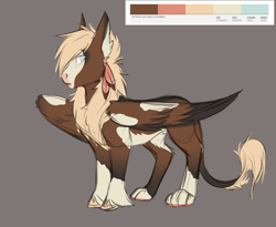 Size: 2394x1959 | Tagged: safe, artist:askbubblelee, oc, oc only, oc:gilded feather, species:griffon, species:pony, colored sketch, griffon oc, hybrid, male, simple background, solo, stallion