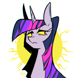 Size: 700x711 | Tagged: safe, artist:egophiliac, character:twilight sparkle, species:pony, abstract background, bust, eyelashes, female, mare, solo, yellow eyes, yellow sclera
