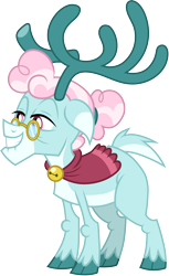 Size: 3000x4909 | Tagged: safe, artist:cloudyglow, character:aurora, species:deer, species:reindeer, episode:best gift ever, g4, my little pony: friendship is magic, .ai available, absurd resolution, female, glasses, simple background, solo, transparent background, vector
