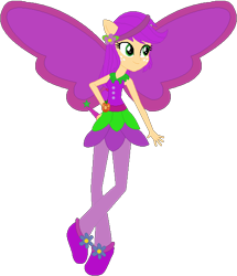 Size: 521x605 | Tagged: safe, artist:selenaede, artist:user15432, base used, character:applejack, species:human, my little pony:equestria girls, artificial wings, augmented, barely eqg related, brambleberry, clothing, crossover, element of honesty, evil fairy, fairy, fairy tale, fairy wings, fairyized, flower, flower in hair, hasbro, hasbro studios, headband, humanized, magic, magic wand, magic wings, ponied up, purple hair, purple wings, shoes, sleeping beauty, winged humanization, wings