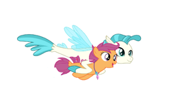Size: 920x570 | Tagged: safe, artist:cloudyglow, edit, editor:proto29, character:scootaloo, character:terramar, species:pegasus, species:pony, species:seapony (g4), ship:terraloo, episode:surf and/or turf, g4, my little pony: friendship is magic, female, interspecies, male, seaponified, seapony scootaloo, shipping, species swap, straight