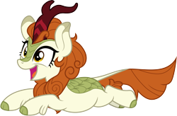 Size: 4567x3000 | Tagged: safe, artist:cloudyglow, character:autumn blaze, species:kirin, episode:sounds of silence, g4, my little pony: friendship is magic, .ai available, awwtumn blaze, cloven hooves, colored hooves, cute, female, leaping, my little pony, open mouth, simple background, solo, transparent background, vector