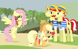 Size: 1800x1125 | Tagged: safe, artist:dm29, character:apple bloom, character:applejack, character:flam, character:flim, character:fluttershy, character:winona, species:dog, species:earth pony, species:pegasus, species:pony, species:unicorn, episode:the super speedy cider squeezy 6000, g4, my little pony: friendship is magic, alternate ending, apple tree, bad end, crying, female, filly, flim flam brothers, male, mare, sad, saddle bag, stallion, the bad guy wins, tree, unhapplejack