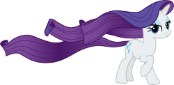 Size: 6139x3000 | Tagged: safe, artist:cloudyglow, character:rarity, species:pony, species:unicorn, episode:rarity's biggest fan, .ai available, female, long mane, long tail, looking at you, mare, raised hoof, simple background, smiling, transparent background, vector