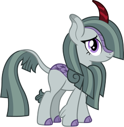 Size: 1467x1500 | Tagged: safe, artist:cloudyglow, character:marble pie, species:kirin, cloven hooves, colored hooves, female, kirin-ified, simple background, solo, species swap, transparent background, vector