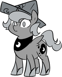 Size: 465x578 | Tagged: safe, artist:egophiliac, character:princess luna, species:alicorn, species:pony, moonstuck, artemabetes, cartographer's cap, clothing, colt, cute, foal, grayscale, hat, male, monochrome, prince artemis, rule 63, rule63betes, simple background, solo, transparent background, woona, younger