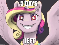 Size: 647x500 | Tagged: safe, artist:silfoe, edit, character:princess cadance, species:alicorn, species:pony, alternate hairstyle, alternate universe, caption, cute, cutedance, excited, holiday, image macro, oh no, princess of love, shipper on deck, smiling, starry eyes, text, valentine's day, wingding eyes