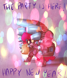 Size: 856x1000 | Tagged: safe, artist:atryl, character:pinkie pie, 30 minute art challenge, female, goggles, happy new year, holiday, open mouth, party cannon, solo, starcraft