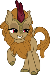 Size: 3000x4513 | Tagged: safe, artist:cloudyglow, character:fern flare, species:kirin, episode:sounds of silence, g4, my little pony: friendship is magic, .ai available, background kirin, cloven hooves, female, raised hoof, simple background, smiling, solo, transparent background, vector