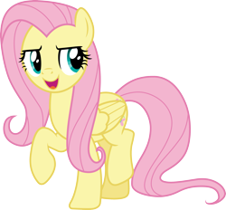 Size: 3235x3000 | Tagged: safe, artist:cloudyglow, character:fluttershy, species:pony, episode:a health of information, g4, my little pony: friendship is magic, .ai available, female, mare, open mouth, raised hoof, simple background, solo, transparent background, vector
