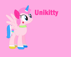 Size: 595x481 | Tagged: safe, artist:selenaede, artist:worldofcaitlyn, base used, species:alicorn, species:pony, alicornified, lego, pink background, ponified, race swap, simple background, solo, the lego movie, unikitty, unikitty! (tv series)