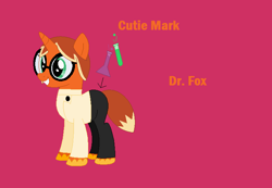 Size: 736x509 | Tagged: safe, artist:selenaede, artist:worldofcaitlyn, base used, species:pony, dr. fox, lego, pink background, ponified, simple background, the lego movie, unikitty! (tv series)