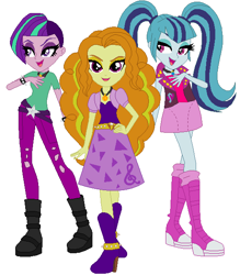 Size: 532x607 | Tagged: safe, artist:selenaede, artist:sturk-fontaine, character:adagio dazzle, character:aria blaze, character:sonata dusk, my little pony:equestria girls, alternate hairstyle, alternate outfits, pigtails, the dazzlings