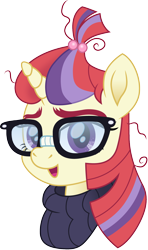 Size: 890x1500 | Tagged: safe, artist:cloudyglow, character:moondancer, species:pony, species:unicorn, clothing, cute, dancerbetes, female, glasses, mare, simple background, smiling, solo, sweater, transparent background, turtleneck