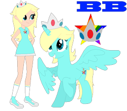 Size: 590x516 | Tagged: safe, artist:ayang888, artist:selenaede, base used, species:alicorn, species:human, species:pony, my little pony:equestria girls, barely eqg related, barely pony related, clothing, crossover, crown, equestria girls style, equestria girls-ified, jewelry, nintendo, ponified, princess rosalina, regalia, rosalina, shoes, super mario bros., super smash bros.
