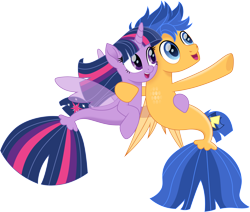 Size: 3532x3000 | Tagged: safe, artist:cloudyglow, character:flash sentry, character:twilight sparkle, character:twilight sparkle (alicorn), species:alicorn, species:pony, species:seapony (g4), ship:flashlight, couple, cute, diasentres, female, fin wings, fins, love, male, movie, movie accurate, sea ponies, seaponified, seapony flash sentry, seapony twilight, shipping, simple background, species swap, straight, transparent background, twiabetes, vector, wings