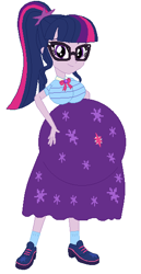 Size: 301x584 | Tagged: safe, artist:selenaede, artist:sturk-fontaine, base used, character:twilight sparkle, character:twilight sparkle (scitwi), species:eqg human, g4, my little pony: equestria girls, my little pony:equestria girls, belly, big belly, circle tool, female, geode of telekinesis, looking at you, magical geodes, pregnant, pregnant equestria girls, simple background, solo, white background