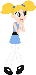 Size: 220x452 | Tagged: safe, artist:selenaede, artist:user15432, base used, species:human, my little pony:equestria girls, barely eqg related, blue dress, bubbles (powerpuff girls), cartoon network, clothing, crossover, dress, equestria girls style, equestria girls-ified, leggings, powerpuff girls 2016, shoes, the powerpuff girls