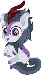 Size: 847x1500 | Tagged: safe, artist:cloudyglow, character:rumble, species:kirin, cloven hooves, colt, cute, foal, happy, kirin-ified, male, open mouth, rumblebetes, simple background, sitting, smiling, solo, species swap, transparent background