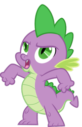 Size: 369x569 | Tagged: safe, artist:cloudyglow, character:spike, species:dragon, episode:the times they are a changeling, g4, my little pony: friendship is magic, a changeling can change, male, open mouth, serious, serious face, simple background, singing, solo, song, transparent background, vector